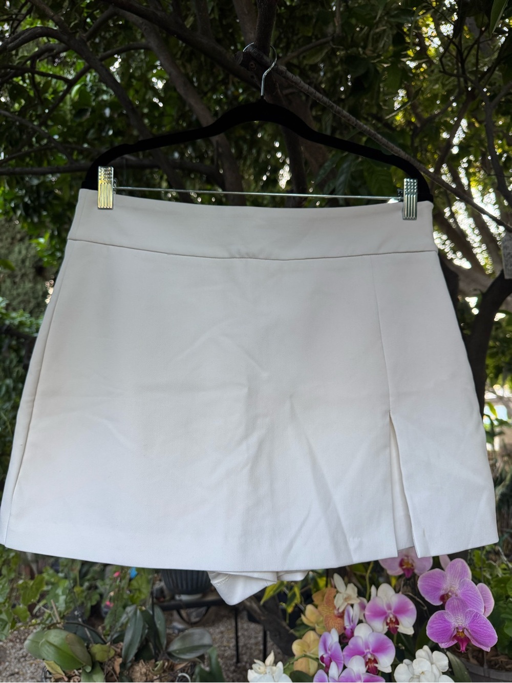 Zara Cream Mini Skort with Side Pleat